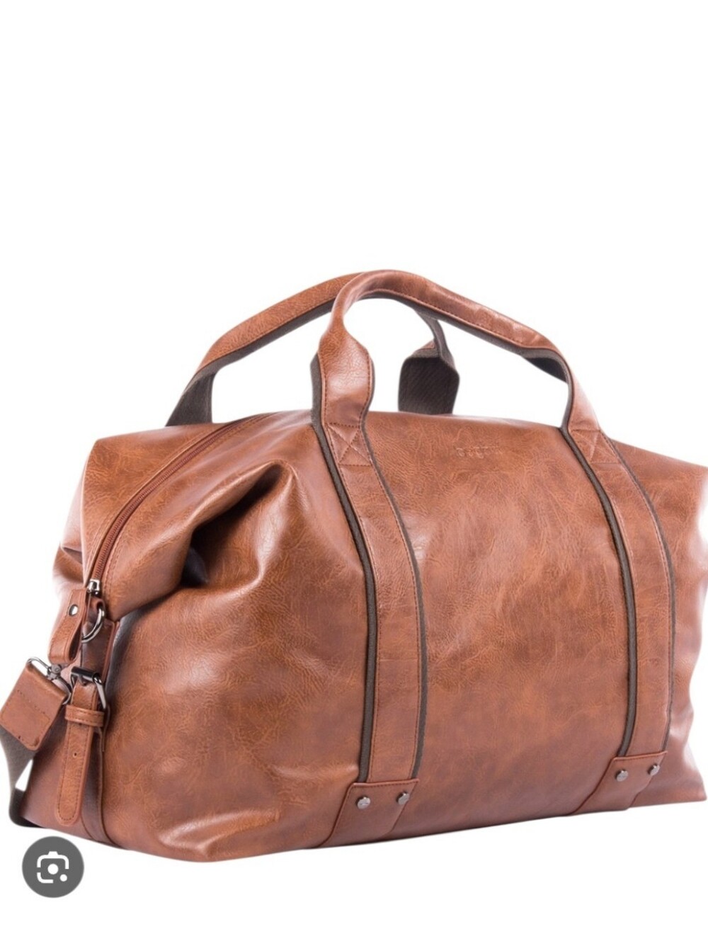 Bugatti Brown Leather Duffel Bag { NWOT }